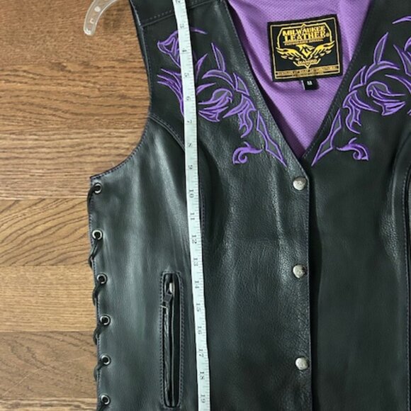 NWT Milwaukee Leather Women's Vest Motorcycle Riding w Conceal Carry Pockets - Picture 3 of 13